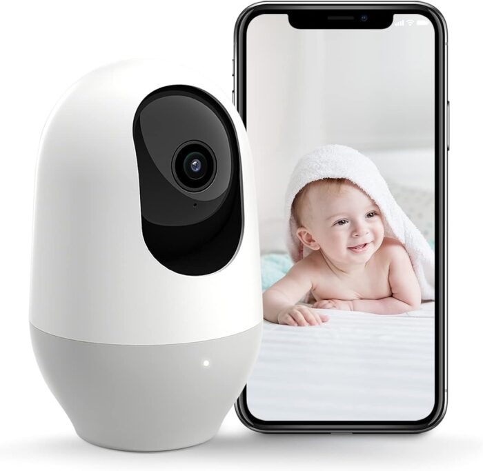 nooie Baby Monitor, WiFi Pet Camera Indoor, 360-degree IP Camera, 1080P Home Security Camera, Motion Tracking, Super IR Night Vision, Works with Alexa, Two-Way Audio, Motion & Sound Detection