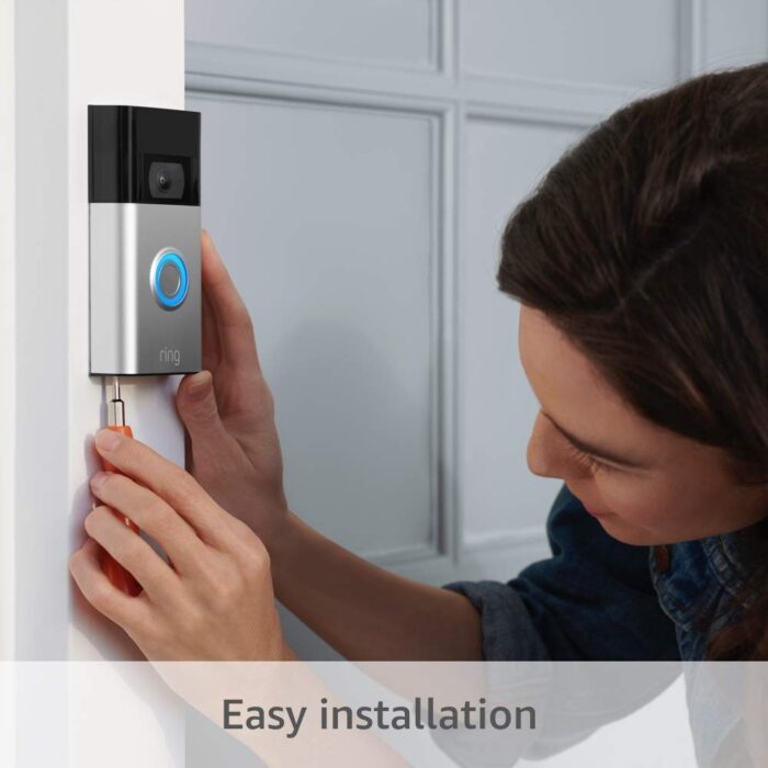 Like-New Ring Video Doorbell – 1080p HD video, improved motion detection, easy installation – Satin Nickel - Image 4