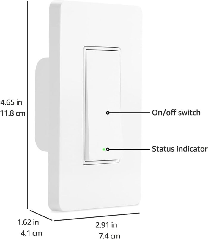Amazon Basics Smart Switch, Single Pole, Works with Alexa Only, 2.4 GHz Wi-Fi, No Hub Required, White - Image 4