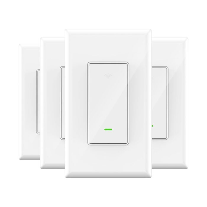 GHome Smart Switch,Smart Wi-Fi Light Switch Compatible with Alexa and Google Assistant 2.4Ghz, Single-Pole,Neutral Wire Required,UL Certified,Remote/Voice Control, No Hub Required (4 Pack) - Image 9