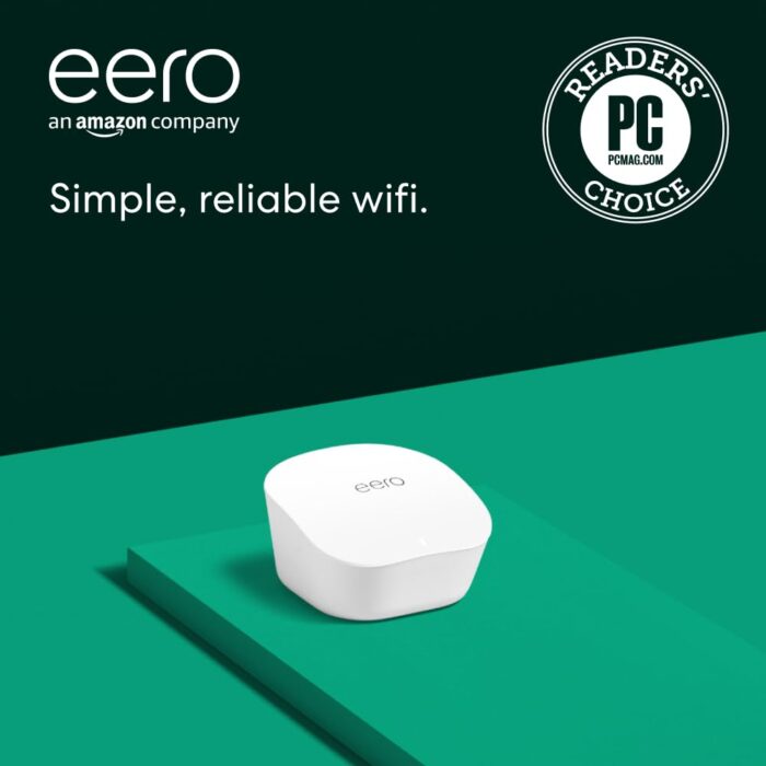 Amazon eero mesh wifi router - Supports internet plans up to 550 Mbps, Coverage up to 1,500 sq. ft., 1-pack