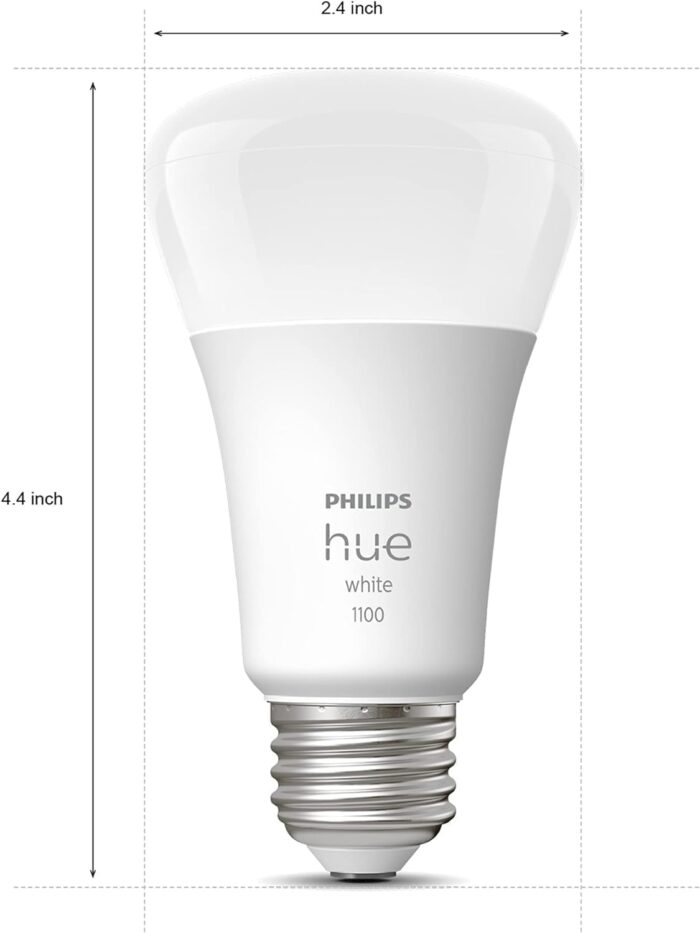 Philips Hue Smart 60W A19 LED Bulb - Soft Warm White Light - 4 Pack - 800LM - E26 - Indoor - Control with Hue App - Works with Alexa, Google Assistant and Apple Homekit - Image 6