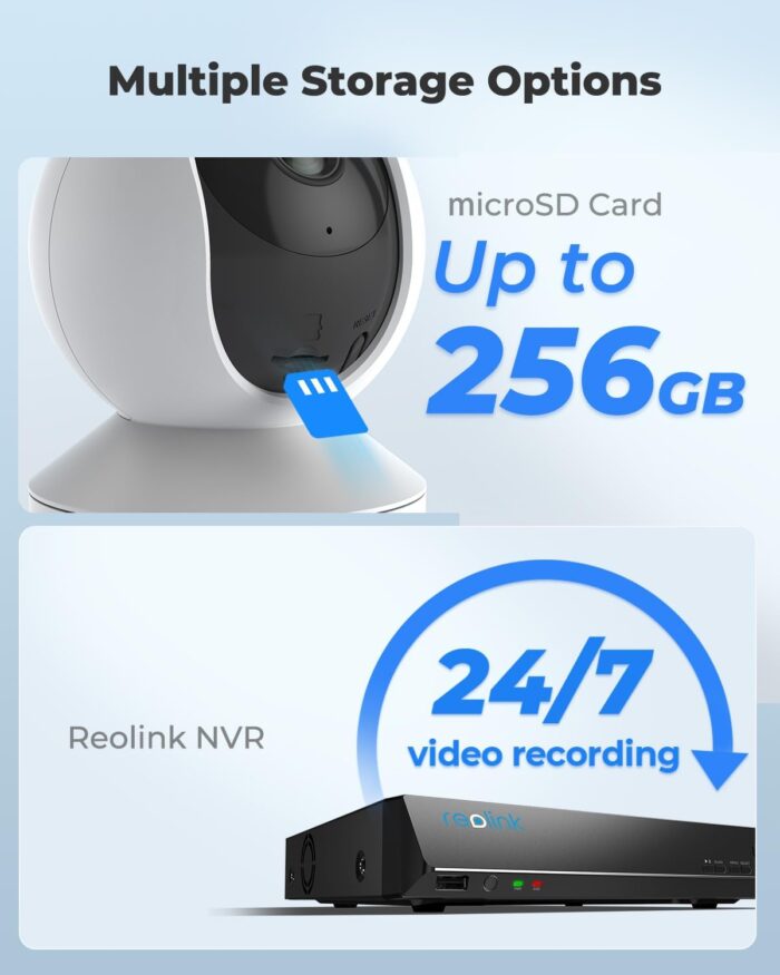 REOLINK 2K Indoor Security Camera E1, Plug-in 2.4G Wireless WiFi for Baby/Pet Monitor with Phone app, 360 Degree Dog Camera with Person/Pet Detection, Night Vision, 2-Way Talk, Local Storage - Image 7