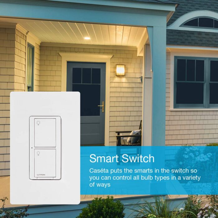 Lutron Caseta Smart Lighting Original Switch for Light Bulbs and Fans, Works w/ Alexa, Apple HomeKit, Google Home (Hub Required), 6A Single-Pole/3-Way, Neutral Required, PD-6ANS-WH, White - Image 9