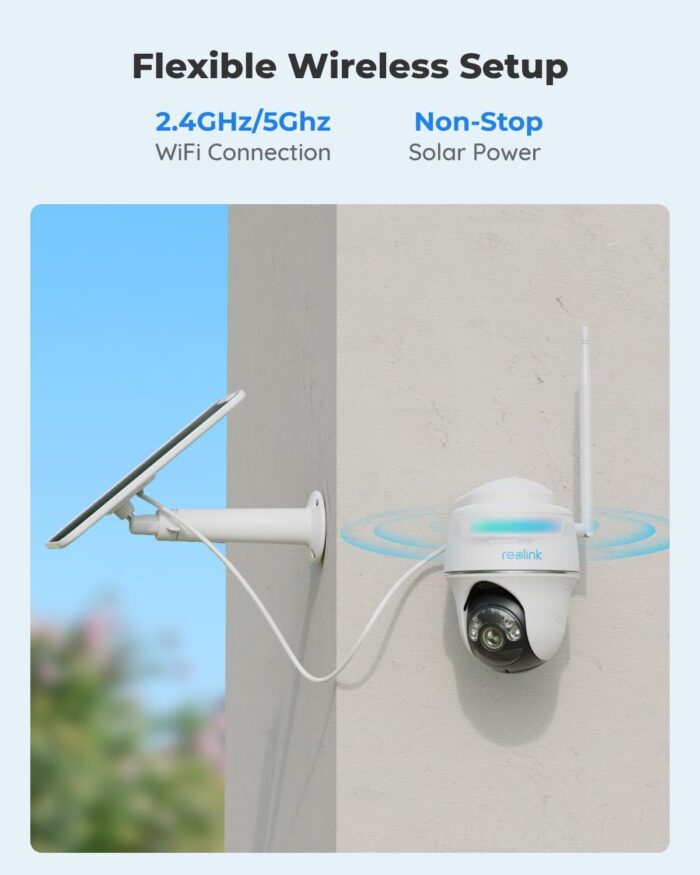 REOLINK Security Camera Wireless Outdoor, Pan Tilt Solar Powered, 5MP 2K+ Color Night Vision, 2.4/5GHz WiFi, Works with Smart Home for Surveillance, Home Hub Compatible, Argus PT + Solar Panel - Image 6
