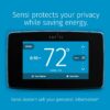Emerson Sensi Touch Wi-Fi Smart Thermostat with Touchscreen Color Display, Works with Alexa, Energy Star Certified, C-wire Required, ST75 Black 5.625" x 3.4" x 1.17" - Image 2