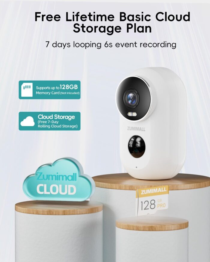 ZUMIMALL Security Cameras Wireless Outdoor with Magnetic Mount, 2K Outdoor Camera Wireless Battery Powered, 2.4G WiFi Cameras for Home Security Indoor,3MP Color Night Vision/Siren/PIR/AI/Cloud/Alexa - Image 7