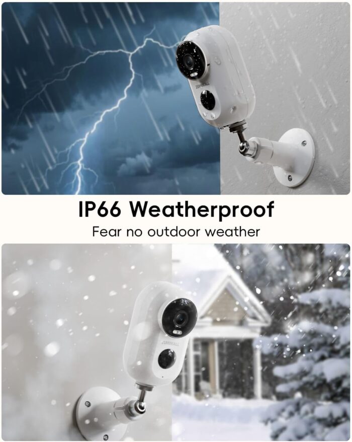 ZUMIMALL Security Cameras Wireless Outdoor with Magnetic Mount, 2K Outdoor Camera Wireless Battery Powered, 2.4G WiFi Cameras for Home Security Indoor,3MP Color Night Vision/Siren/PIR/AI/Cloud/Alexa - Image 5