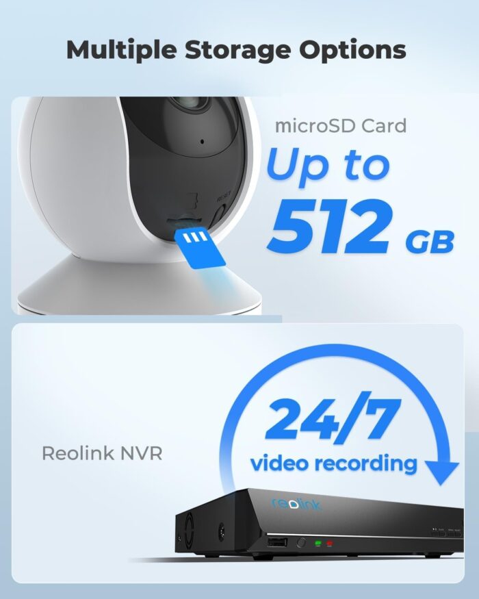 REOLINK E1 Pro Indoor Security Camera, 4MP Plug-in Pet Camera Support 2.4/5 GHz WiFi, 360 Degree Baby/Dog Monitor with Auto Tracking, Person/Pet Detection, Night Vision, 2 Way Audio, Local Storage - Image 6