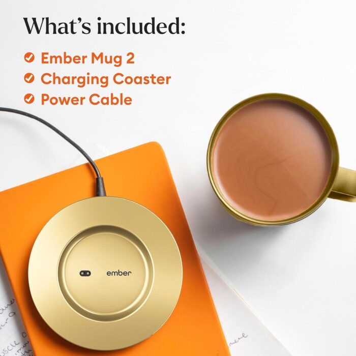 Ember Temperature Control Smart Mug 2, 10 Oz, App-Controlled Heated Coffee Mug with 80 Min Battery Life and Improved Design, Gold - Image 5