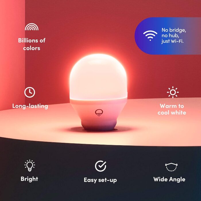 LIFX Color A19 800 lumens, Billions of Colors and Whites, Wi-Fi Smart LED Light Bulb, No Bridge Required, Works with Alexa, Hey Google, HomeKit and Siri (2-Pack) - Image 2
