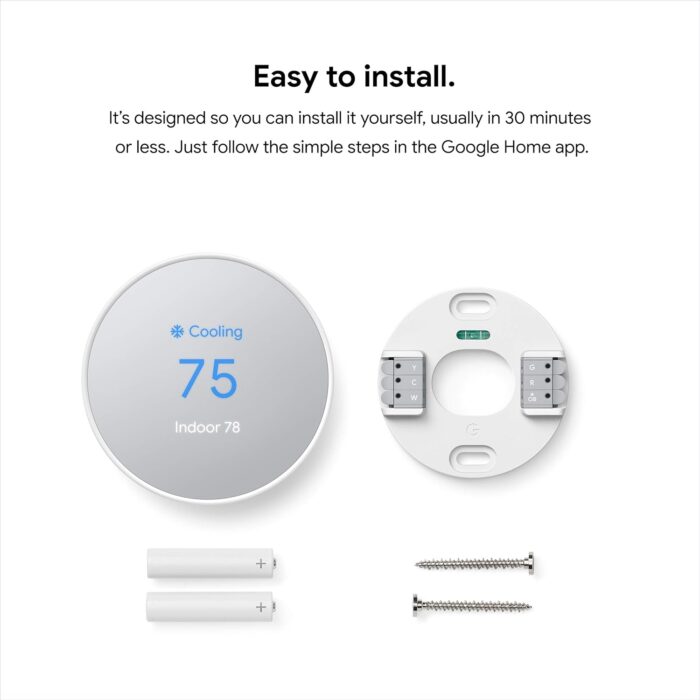 Google Nest Thermostat - Smart Thermostat for Home - Programmable Wifi Thermostat - Snow - Image 8