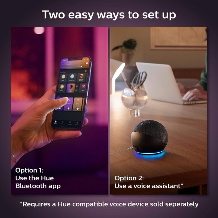 Philips Hue White and Color Ambiance A19 Medium Lumen Smart Bulb, 1100 Lumens, Bluetooth & Zigbee Compatible (Hue Hub Optional), Works with Alexa & Google Assistant, 1 Bulb - Image 7