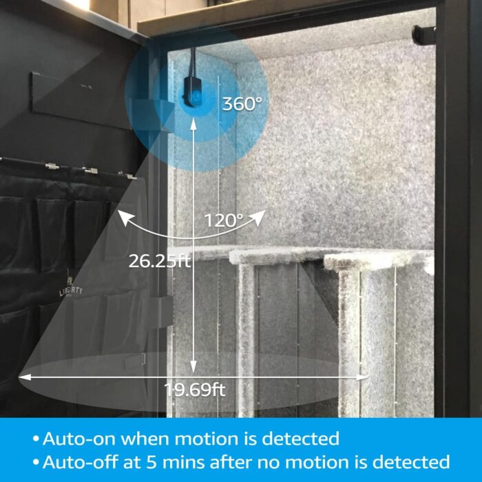 TORCHSTAR LED Safe Lighting Kit, (6) 12 Inch Linkable Light Bars + Motion Sensor + UL Power Adapter, 900LM, Input 100-240V, for Under Cabinet Gun Safe Locker Closet Showcase, 5000K Daylight - Image 3