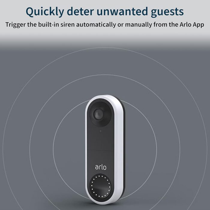 Arlo Essential Wired Video Doorbell - HD Video, 180° View, Night Vision, 2 Way Audio, Black - AVD1001B - Image 9