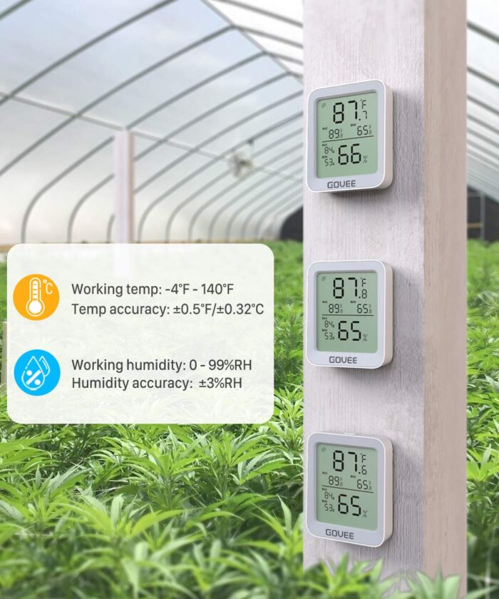 Govee Bluetooth Digital Hygrometer Indoor Thermometer, Room Humidity and Temperature Sensor Gauge with Remote App Monitoring, Large LCD Display, Notification Alerts, 2 Years Data Storage Export, Grey - Image 3