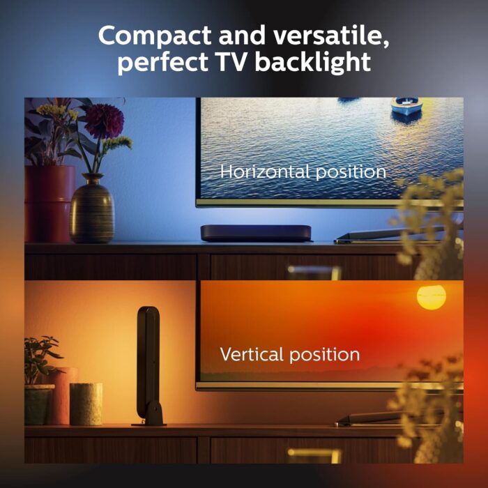 Philips Hue Play Light Bar, Extension – White & Color Ambiance LED Color Changing Light Control w/App or Voice Assistant - Requires Hue Bridge & Hue Play Light Bar Base Kit, Black, No Power Supply - Image 3