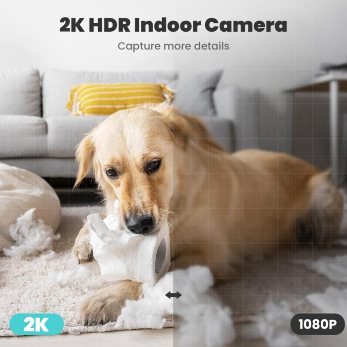 litokam 2K Indoor Security Camera, 360° Cameras for Home Security Indoor with Motion Detection, Pet Cam with Phone App, Baby Monitor-Night Vision - Image 3
