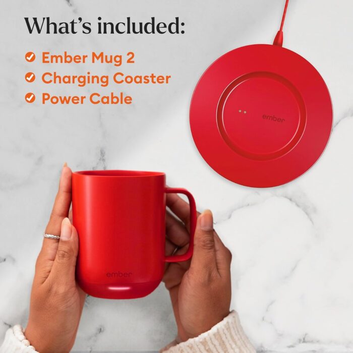 Ember Temperature Control Smart Mug 2, 10 Oz, App-Controlled Heated Coffee Mug with 80 Min Battery Life and Improved Design, Red - Image 5