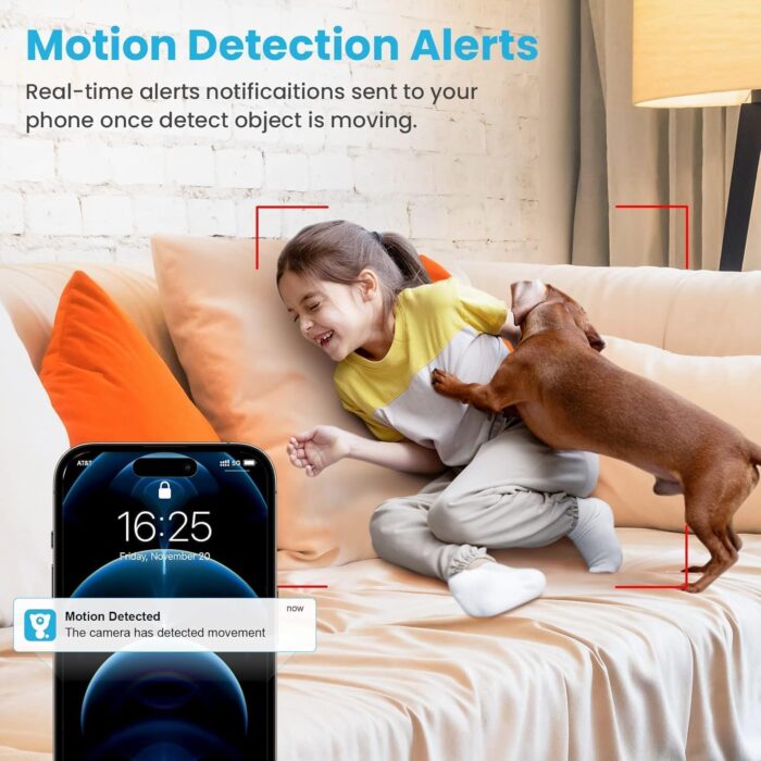 litokam 2K Indoor Security Camera, 360° Cameras for Home Security Indoor with Motion Detection, Pet Cam with Phone App, Baby Monitor-Night Vision - Image 2