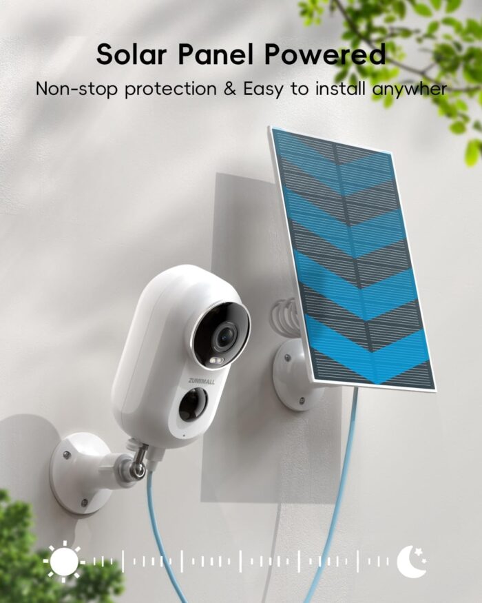 ZUMIMALL Security Cameras Wireless Outdoor with Magnetic Mount, 2K Outdoor Camera Wireless Battery Powered, 2.4G WiFi Cameras for Home Security Indoor,3MP Color Night Vision/Siren/PIR/AI/Cloud/Alexa - Image 4
