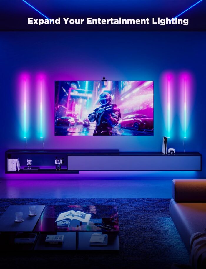 Govee Glide Wall Lights, RGBIC LED Lights, Smart Gaming Lights Works with Alexa and Google Assistant, RGB Light Bar, LED Wall Lights for Bedroom, 2 Panels Set (3 Sections/Panel) - Image 2