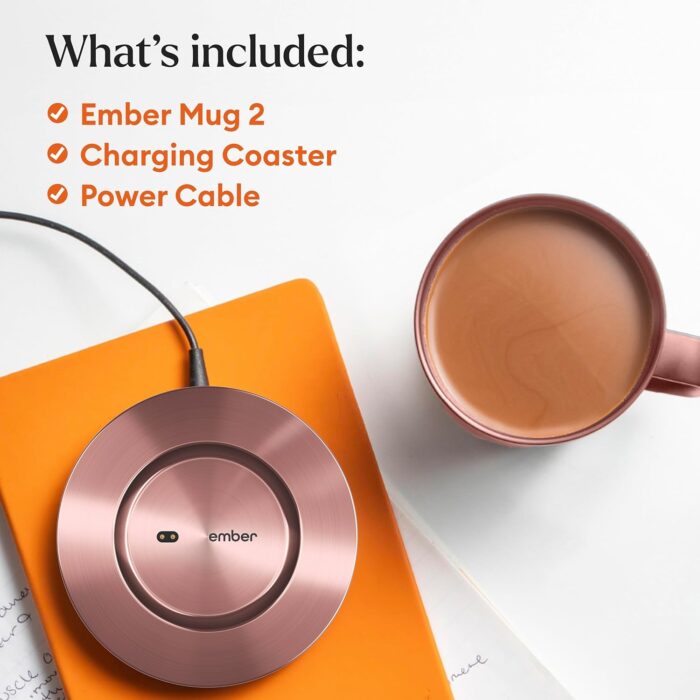Ember Temperature Control Smart Mug 2, 14 Oz, App-Controlled Heated Coffee Mug with 80 Min Battery Life and Improved Design, Rose Gold - Image 5