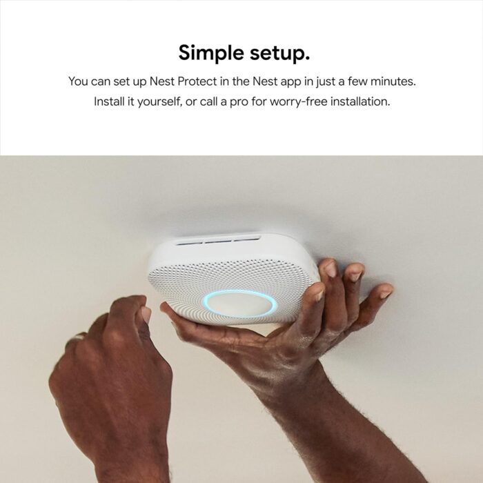 Google Nest Protect - Smoke Alarm - Smoke Detector and Carbon Monoxide Detector - Battery Operated , White - S3000BWES - Image 7