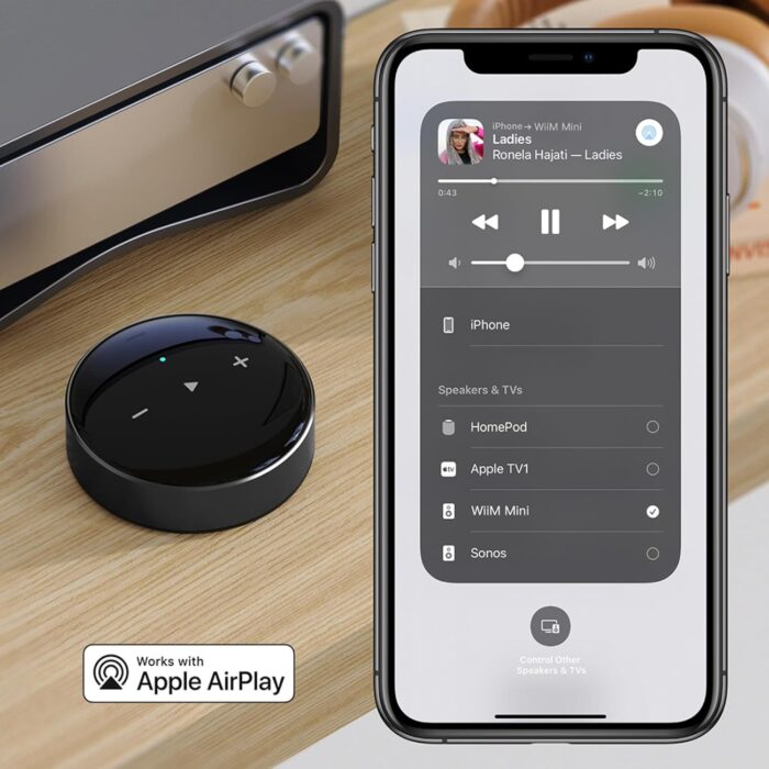 WiiM Mini AirPlay 2 Wireless Audio Streamer, Multiroom Stereo, Preamplifier, Works with Alexa and Siri Voice Assistants, Stream Hi-Res Audio from Spotify, Amazon Music and More - Image 4