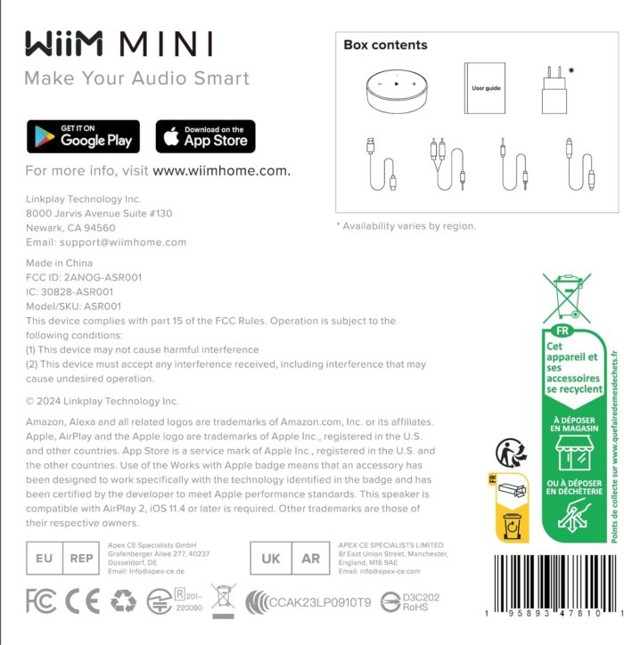 WiiM Mini AirPlay 2 Wireless Audio Streamer, Multiroom Stereo, Preamplifier, Works with Alexa and Siri Voice Assistants, Stream Hi-Res Audio from Spotify, Amazon Music and More - Image 10
