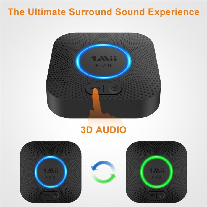 [Upgraded] 1Mii B06 Plus Bluetooth Receiver, HiFi Wireless Audio Adapter, Bluetooth 5.3 Receiver with 3D Surround aptX HD aptX Adaptive for Home Music Streaming Stereo System - Image 5