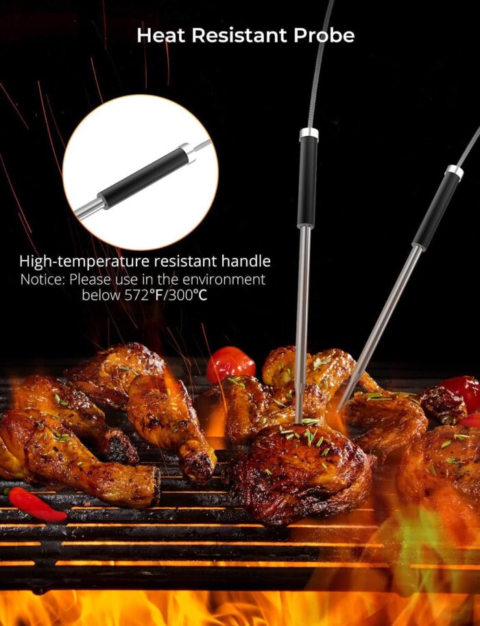 Govee Bluetooth Meat Thermometer, Wireless Meat Thermometer for Smoker Oven, Digital Grill Thermometer with 2 Probes, Timer Mode, Smart LCD Backlight BBQ Thermometer for Cooking Turkey Fish Beef - Image 7