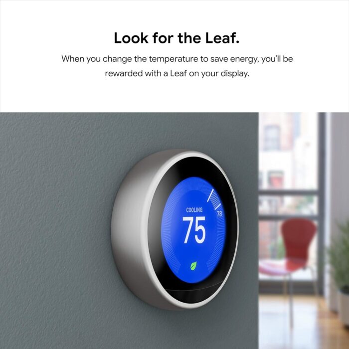Google Nest Learning Thermostat - 3rd Gen (2015) - Programmable Smart Thermostat for Home - Works with Alexa - White - Image 8