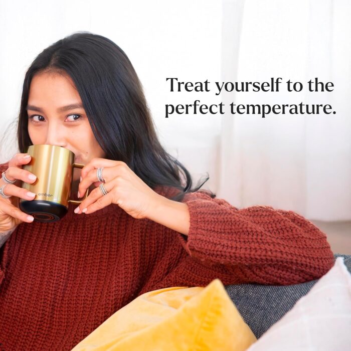 Ember Temperature Control Smart Mug 2, 10 Oz, App-Controlled Heated Coffee Mug with 80 Min Battery Life and Improved Design, Gold - Image 8