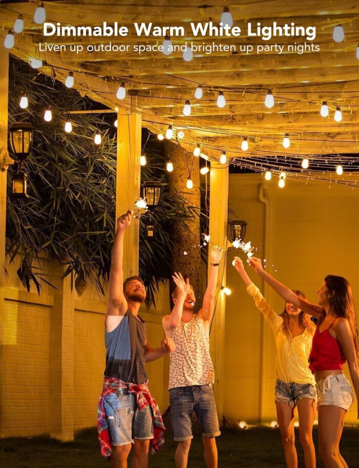 Govee Smart Outdoor String Lights H7021, RGBIC Warm White 96ft (2 Ropes of 48ft) LED Bulbs for Outdoor, WiFi Patio Lights Work with Alexa, Google, APP Control, IP65 Waterproof - Image 6