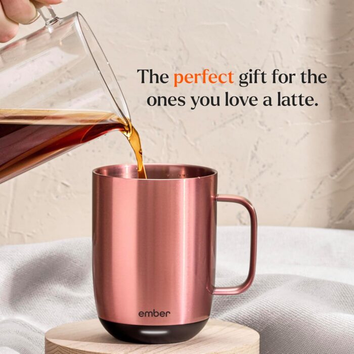 Ember Temperature Control Smart Mug 2, 14 Oz, App-Controlled Heated Coffee Mug with 80 Min Battery Life and Improved Design, Rose Gold - Image 7