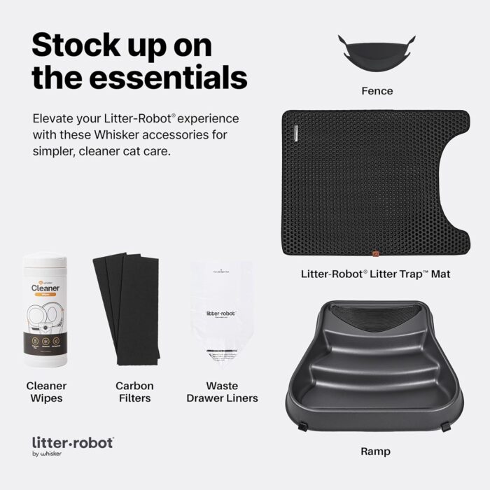Litter-Robot 3 Connect by Whisker, Grey - Automatic, Self-Cleaning Cat Litter Box, Helps Reduce Litter Box Odors, Works with Almost Any Clumping Litter, WhiskerCare 1-Year Warranty - Image 5
