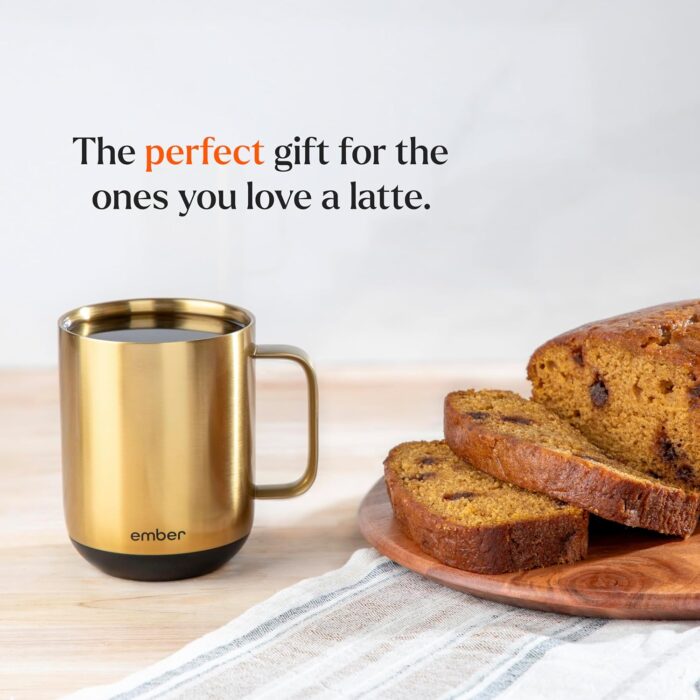 Ember Temperature Control Smart Mug 2, 10 Oz, App-Controlled Heated Coffee Mug with 80 Min Battery Life and Improved Design, Gold - Image 9