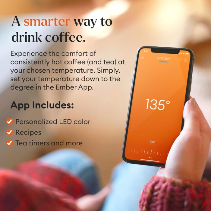 Ember Temperature Control Smart Mug 2, 10 Oz, App-Controlled Heated Coffee Mug with 80 Min Battery Life and Improved Design, Red - Image 2