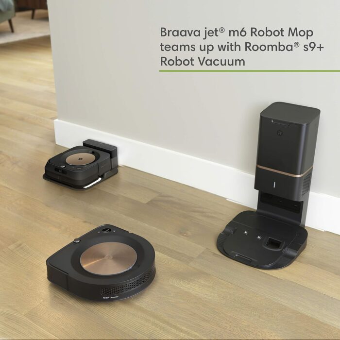 iRobot Roomba s9+ (9550) Robot Vacuum & Braava Jet m6 (6112) Robot Mop Bundle - Wi-Fi Connected, Smart Mapping, Powerful Suction, Precision Jet Spray, Corners & Edges, Ideal for Multiple Rooms - Image 10