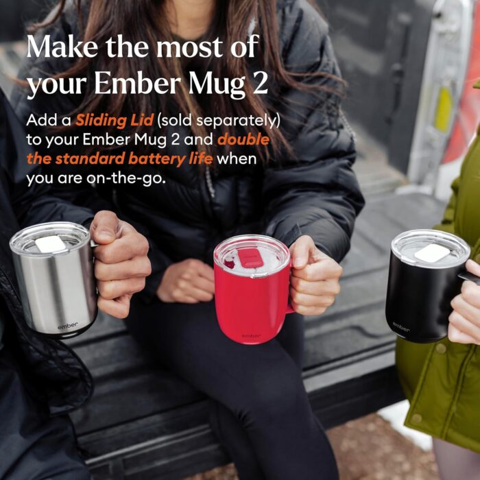 Ember Temperature Control Smart Mug 2, 10 Oz, App-Controlled Heated Coffee Mug with 80 Min Battery Life and Improved Design, Red - Image 4