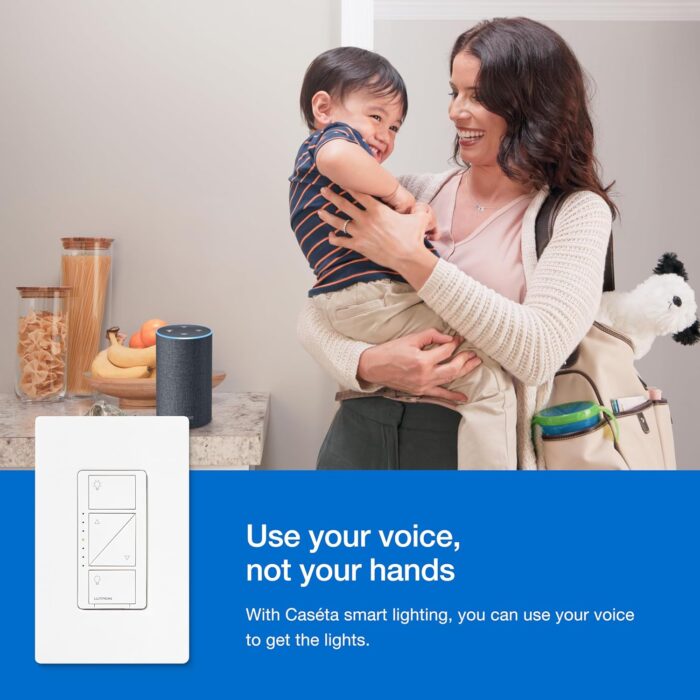 Lutron Caseta Smart Lighting Original Dimmer Switch Kit w/ Pico Remote and Bracket, for LED Lights, Works w/ Alexa, Apple Homekit, Google Home (Hub Required), 150W, No Neutral Required, P-PKG1WB-WH - Image 9