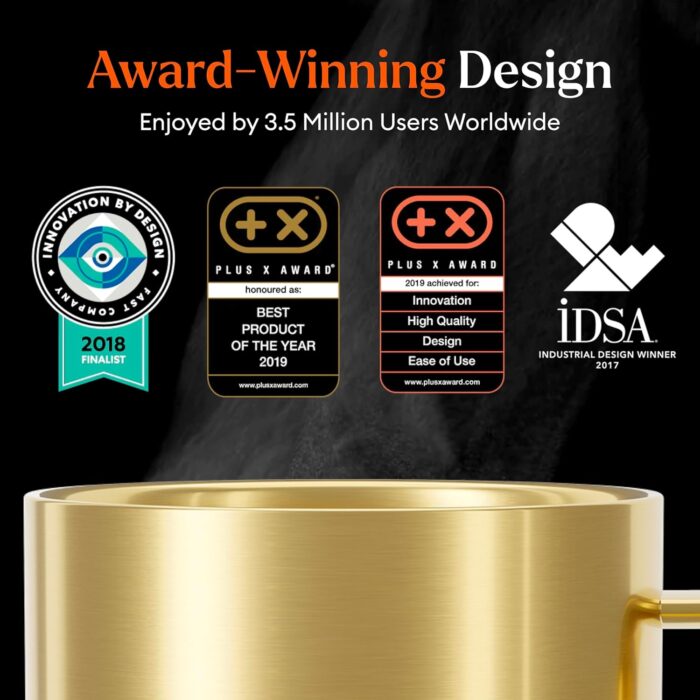 Ember Temperature Control Smart Mug 2, 10 Oz, App-Controlled Heated Coffee Mug with 80 Min Battery Life and Improved Design, Gold - Image 7