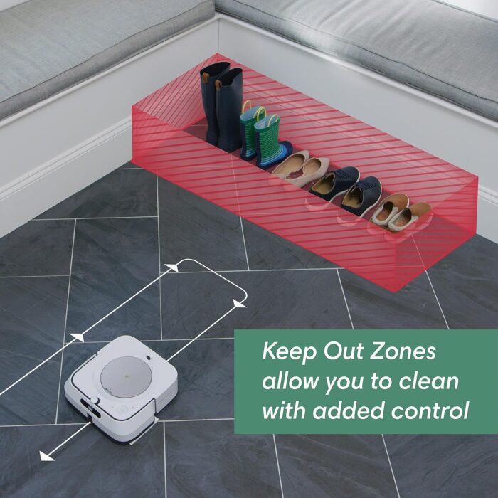iRobot Braava Jet M6 (6110) Ultimate Robot Mop- Wi-Fi Connected, Precision Jet Spray, Smart Mapping, Works with Alexa, Ideal for Multiple Rooms, Recharges and Resumes, White - Image 10