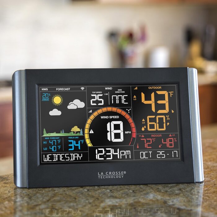 La Crosse Technology Wireless Weather Station with WiFi Connectivity, Dynamic Forecast, Wind Speed and Alerts, Temperature/Humidity - NWS Forecast, Long Range Transmission (400 Feet) - Image 2
