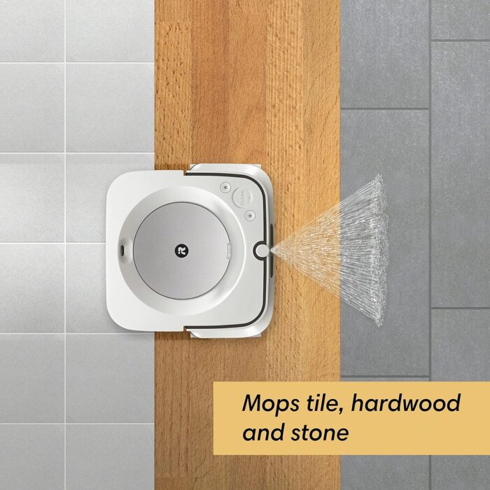 iRobot Braava Jet M6 (6110) Ultimate Robot Mop- Wi-Fi Connected, Precision Jet Spray, Smart Mapping, Works with Alexa, Ideal for Multiple Rooms, Recharges and Resumes, White - Image 6