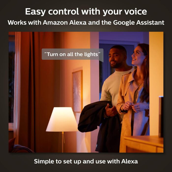 Philips Hue Smart 40W A19 Filament LED Bulb - White Ambiance Warm-to-Cool White Light - 1 Pack - 550LM - E26 - Indoor - Control with Hue App - Works with Alexa, Google Assistant and Apple Homekit - Image 3