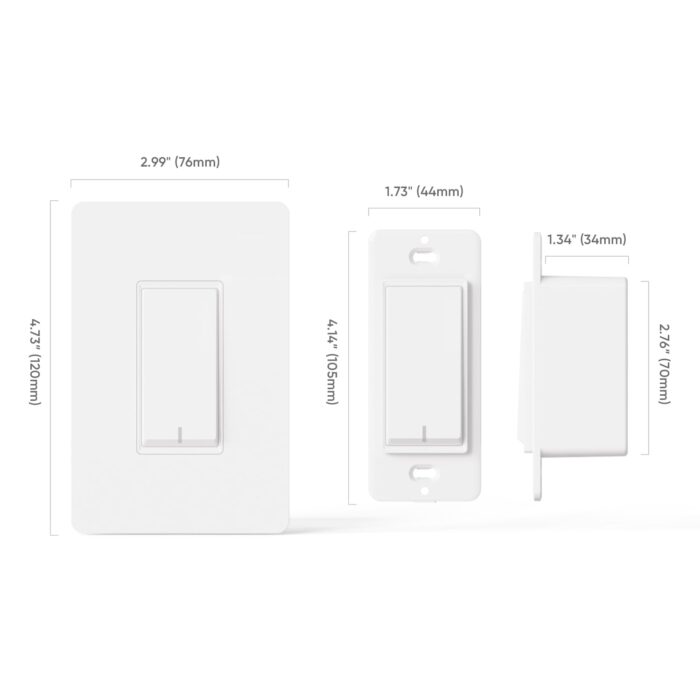TREATLIFE 3-Way Smart Light Switch, 2.4GHz WiFi Smart Switch Compatible with Alexa, Google Home & SmartThings, Remote Control, Scheduling, Neutral Wire Required, 1 Pack - Image 3