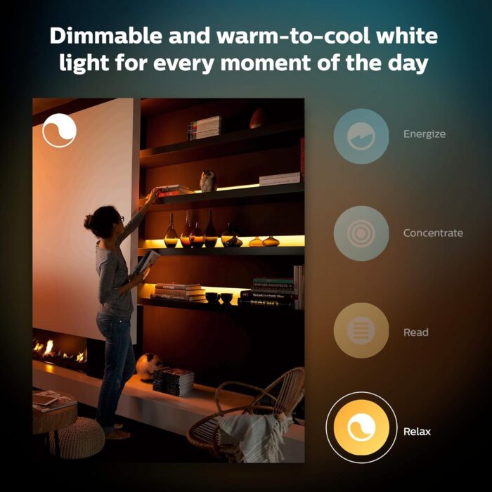 Philips Hue Indoor 6-Foot Smart LED Light Strip Plus Base Kits with Plugs - Color-Changing Single-Color Effect - 2 Pack - Control with Hue App - Works with Alexa, Google Assistant and Apple HomeKit - Image 6