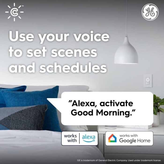 GE CYNC Smart Ceiling Fan Control, Neutral Wire Required, Bluetooth and 2.5 GHz Wi-Fi 4-Wire Smart Switch, Works with Amazon Alexa and Google Home, White - Image 5